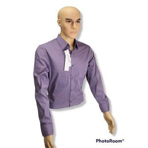 Calvin Klein Men's Purple Sage Stretch Cotton Button Down Shirt M, L, XL, XXL